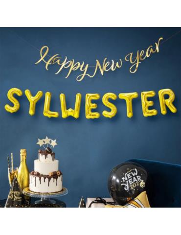 1Balon Sylwester Foliowy zestaw 460473 40 cm napis Nowy Rok