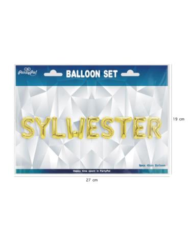 1Balon Sylwester Foliowy zestaw 460473 40 cm napis Nowy Rok
