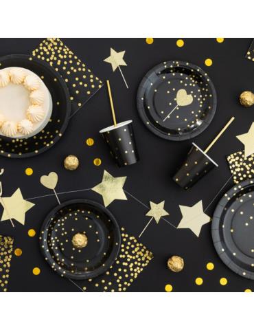 1Kubeczki Happy New Year Czarne 512662 6 sztuk 220 ml