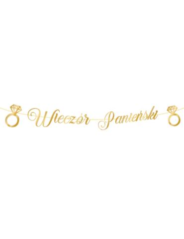 Baner Wieczór Panieński Złoty 512079 150cm złoty napis girlanda dekoracja wisząca