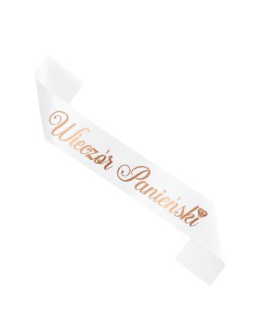 Szarfa Wieczór Panieński Różowa 511855 różowe złoto 160cm panna młoda party napis wieczór panieński