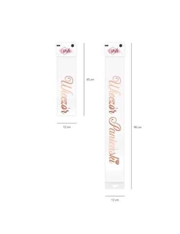 Szarfa Wieczór Panieński Różowa 511855 różowe złoto 160cm panna młoda party napis wieczór panieński