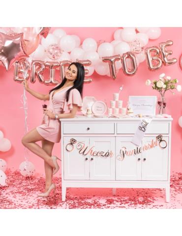 Baner Wieczór Panieński Różowy 512078 150cm różowe złoto rose gold napis girlanda dekoracja wisząca panna młoda