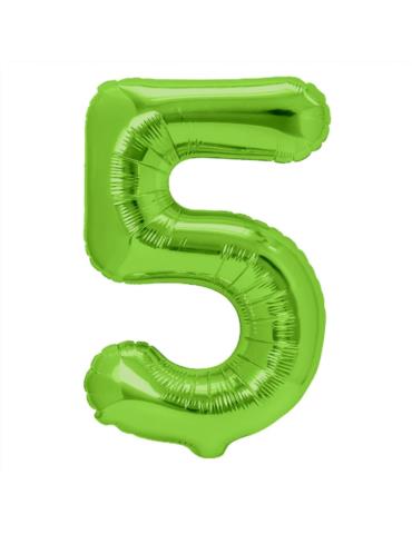 1Balon foliowy Cyfra 5 Zielony 128589 100cm liczba urodziny przyjęcia okazje
