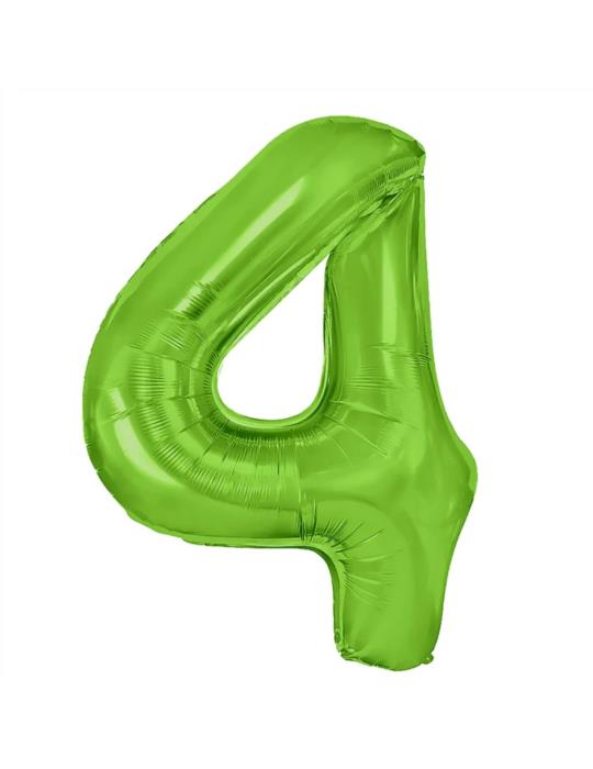 1Balon foliowy Cyfra 4 Zielony 128572 100cm liczba urodziny przyjęcia okazje