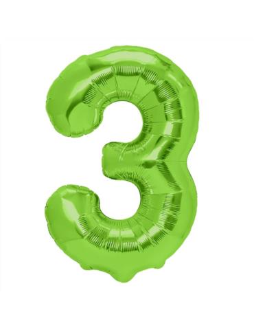 1Balon foliowy Cyfra 3 Zielony 128565 100cm liczba urodziny przyjęcia okazje