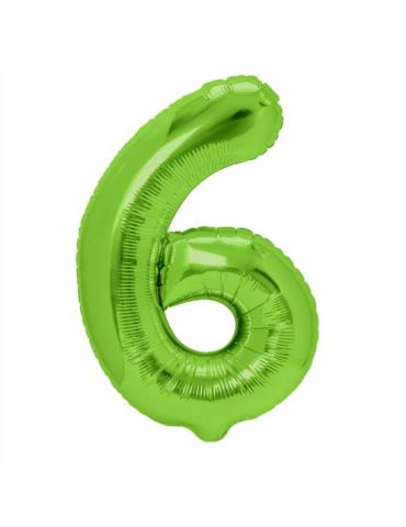 1Balon foliowy Cyfra 6 Zielony 128596 100cm liczba urodziny przyjęcia okazje