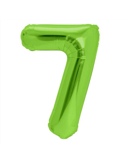 1Balon foliowy Cyfra 7 Zielony 128602 100cm liczba urodziny przyjęcia okazje