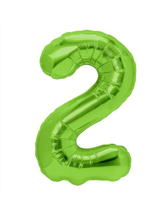 1Balon foliowy Cyfra 2 Zielony 128558 100cm liczba urodziny przyjęcia okazje