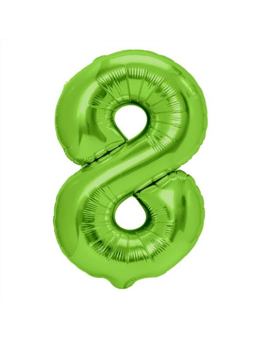 1Balon foliowy Cyfra 8 Zielony 128619 100cm liczba urodziny przyjęcia okazje