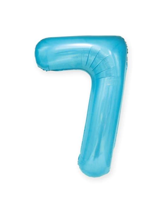 1Balon foliowy Cyfra 7 Niebieski 450049 100cm liczba urodziny przyjęcia okazje