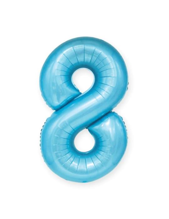 1Balon foliowy Cyfra 8 Niebieski 450050 100cm liczba urodziny przyjęcia okazje