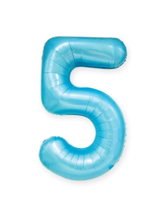 1Balon foliowy Cyfra 5 Niebieski 450047 100cm liczba urodziny przyjęcia okazje