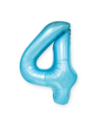 1Balon foliowy Cyfra 4 Niebieski 450046 100cm liczba urodziny przyjęcia okazje