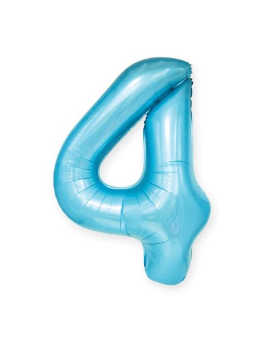 1Balon foliowy Cyfra 4 Niebieski 450046 100cm liczba urodziny przyjęcia okazje
