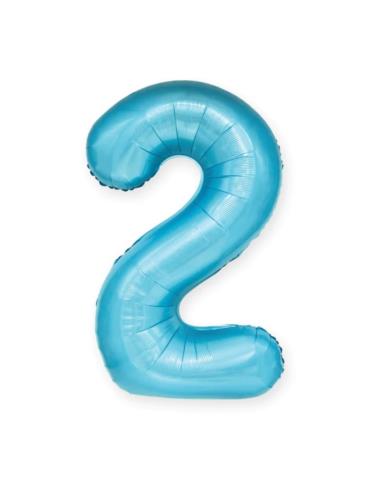 1Balon foliowy Cyfra 2 Niebieski 450044 100cm liczba urodziny przyjęcia okazje