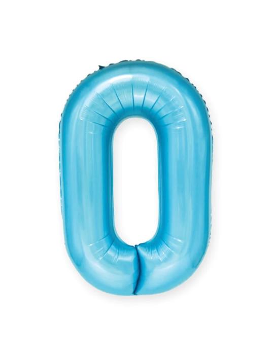 1Balon foliowy Cyfra 0 Niebieski 450042 100cm liczba urodziny przyjęcia okazje