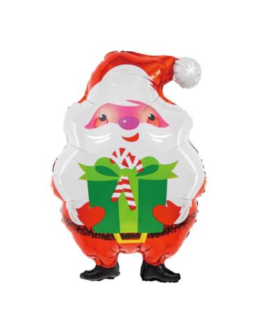 1Balon Mikołaj z Prezentem foliowy460703 45x65 dekoracja święta