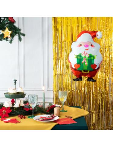 1Balon Mikołaj z Prezentem foliowy460703 45x65 dekoracja święta