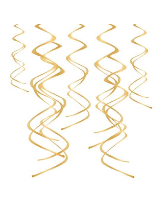 1Świderki Złote 60 cm 512139 5 sztuk dekoracja sylwester przyjęcia