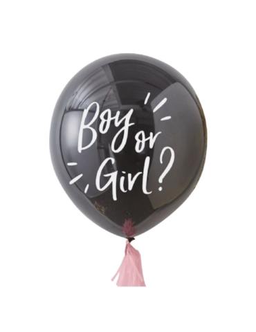 Balon Boy or Girl Konfetti Różowe400087 90 cm 1szt lateksowy baby shower