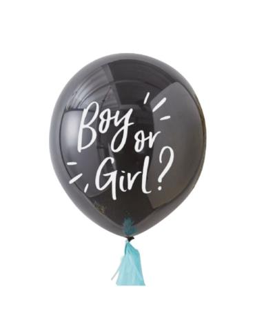 1Balon Boy or Girl Konfetti 90cm 400895 niebieskie 1szt lateksowy baby shower