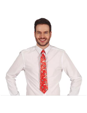 1Krawat Świąteczny Czerwony 35cm 41223 choinka bałwan renifer Boże Narodzenie