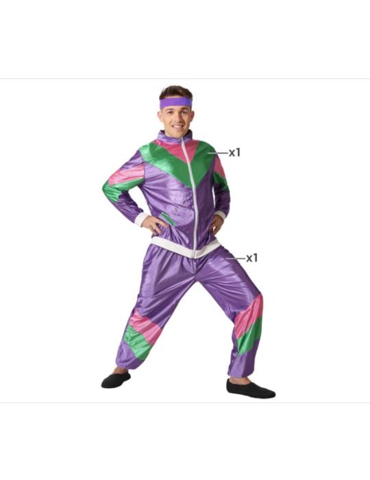 1Ad Strój Dres Dresiarz FioletowyL 66538 Trener Lata 80-te Disco PRL