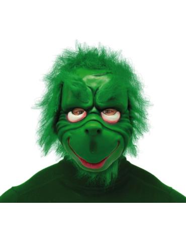 Maska Grinch Lateksowa 2968 z zielonymi włosami chochlik goblin