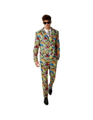 Ad Strój Garnitur Komiks XL 810952XL z krawatem kreskówka Pop Art Beano