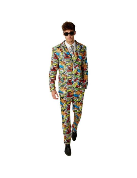 Ad Strój Garnitur Komiks XL 810952XL z krawatem kreskówka Pop Art Beano