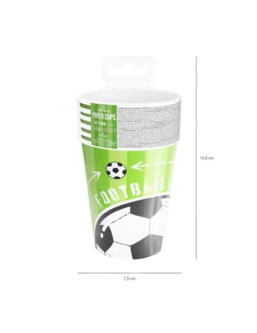 Kubeczki Papierowe Piłka Nożna 129906 6 sztuk 220 ml football urodziny