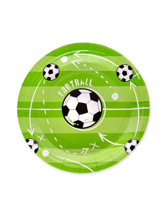 Talerzyki Papierowe Piłka Nożna 129890 6 sztuk 18 cm football urodziny