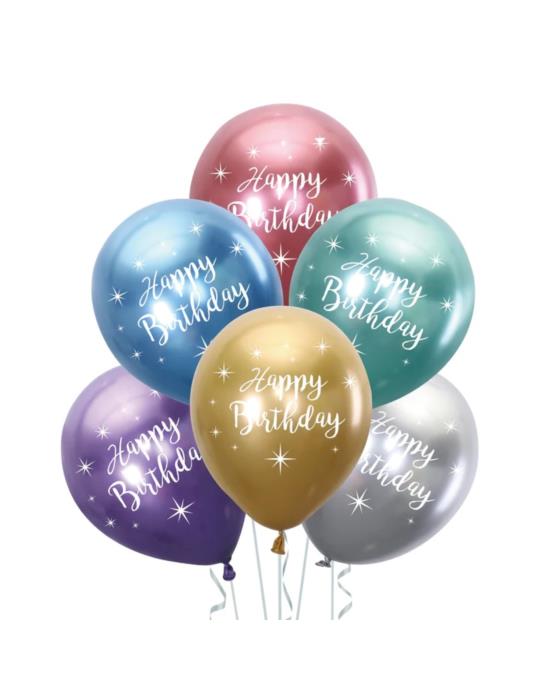 Balony lateksowe Happy Birthday 400826 6 sztuk glossy urodziny przyjecia