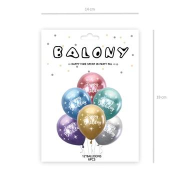 Balony lateksowe Happy Birthday 400826 6 sztuk glossy urodziny przyjecia