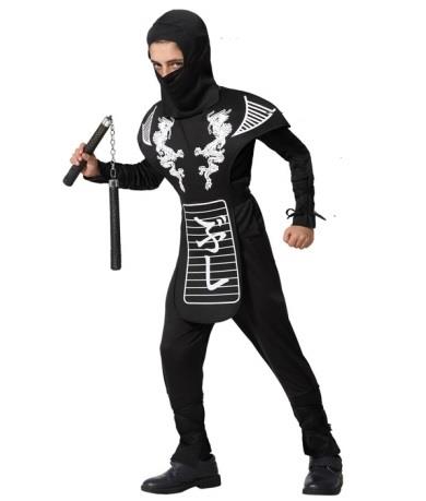 Strój Ninja Czarny 110/116 67161 Wojownik