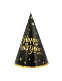 1Czapeczki Happy New Year 6 szt 512667 sylwester czarne