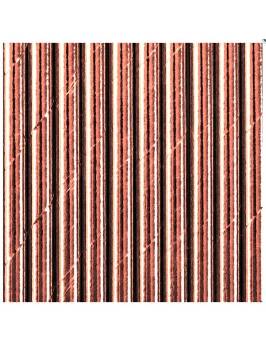 1Słomki Różowe Złoto 10 szt 510639 papierowe rose golg przyjęcia party