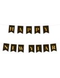 1Baner Happy New Year 220 cm 512666 girlanda czarna papierowa sylwestre party przyjęcie