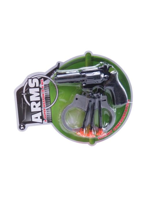 1Zestaw Policyjny PistoletStrzałki 923-2 kajdanki rewolwer