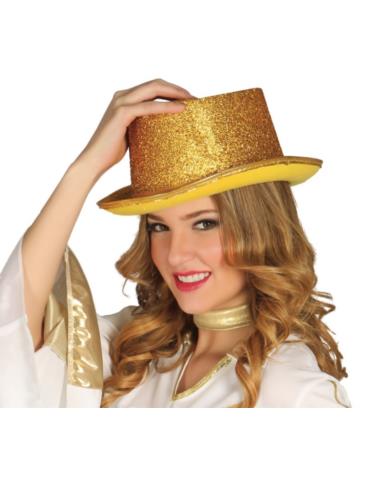 1Kapelusz Cylinder Złoty 13124BZ Sylwester Karnawał