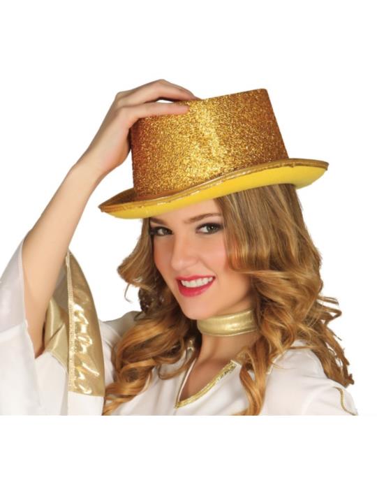 1Kapelusz Cylinder Złoty 13124BZ Sylwester Karnawał