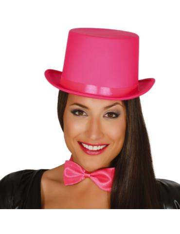1Kapelusz Cylinder Różowy 13401BZ Karnawał Sylwester Przedstawienia