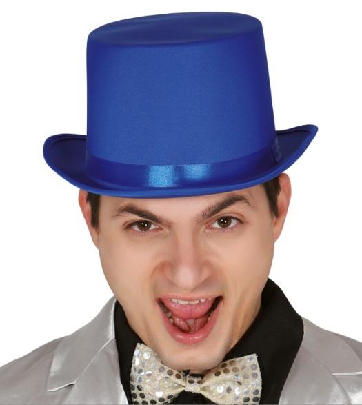 1Kapelusz Cylinder Niebieski 13398BZ Karnawał Sylwester Przedstawienia