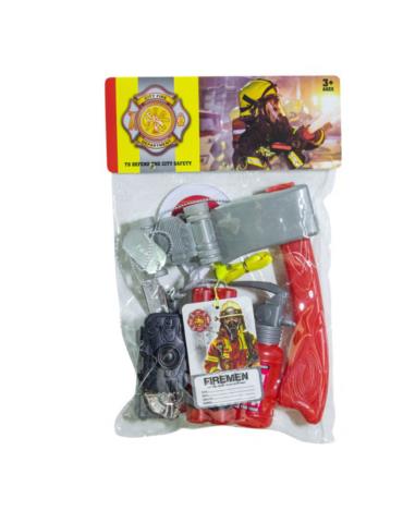 1Zestaw Strażaka 10 elementów HW2004 gaśnica siekierka dynamit lizak lornetka