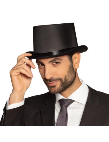 1Kapelusz Cylinder Czarny Elegant 04133 Dżentelmen Karnawał Sylwester Przedstawienia