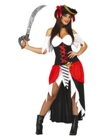 1Ad Strój Piratka Siedmiu Mórz 80893BZ L z kapeluszem Kapitanka Korsarka