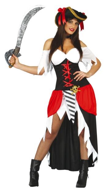 1Ad Strój Piratka Siedmiu Mórz 80893BZ L z kapeluszem Kapitanka Korsarka