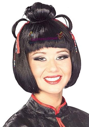1Peruka Japonka Gejsza 98802 chinka czarna krótka