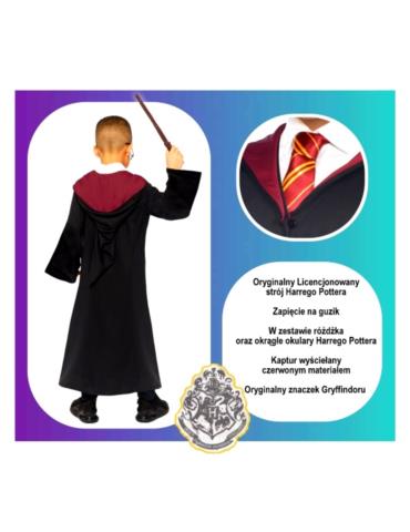 1Strój Harry Potter 146/152 9911797 Zestaw Gryffindor Kostium Różdżka Okulary